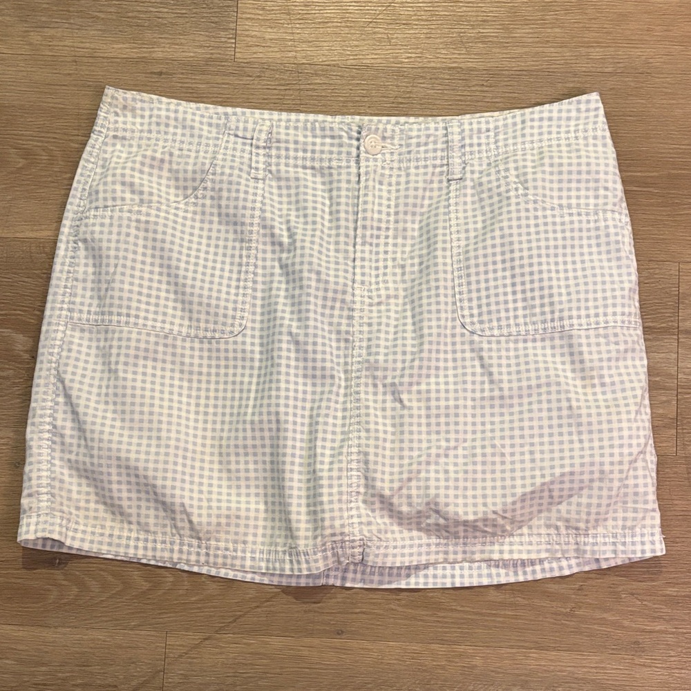 St. John’s Bay Light Blue Gingham Skort 36” Waist XL